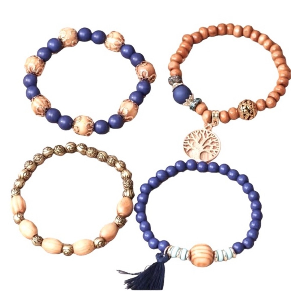 UNBRANDED Bohemian Stackable BRACELETS With TREE OF LIFE Charm And Tassel - Picture 3 of 6